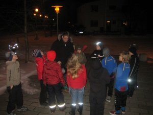 Áhugasamir nemendur í stjörnuskoðun