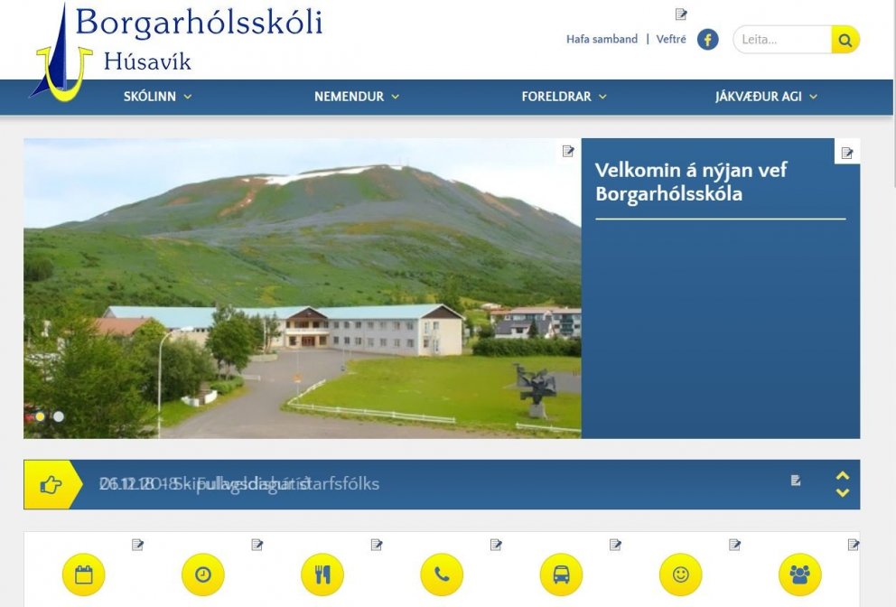 Forsíða nýrrar heimasíðu