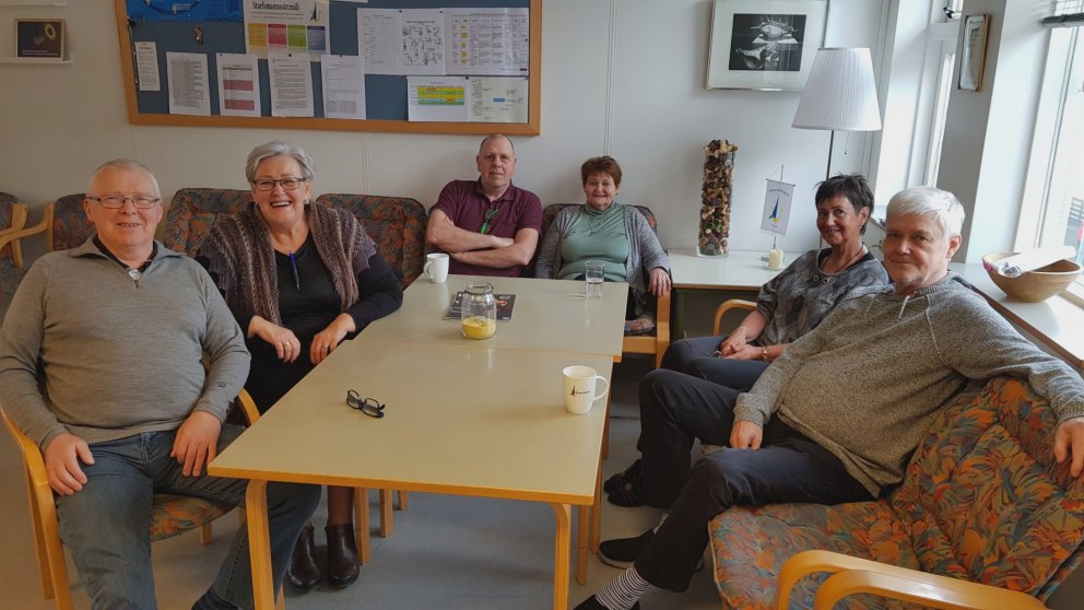 Steini Hall., Helga Þórarins., sem var lengi stuðningsfulltrúi, Einar, Jana, Solla og Tryggvi Jó. á …