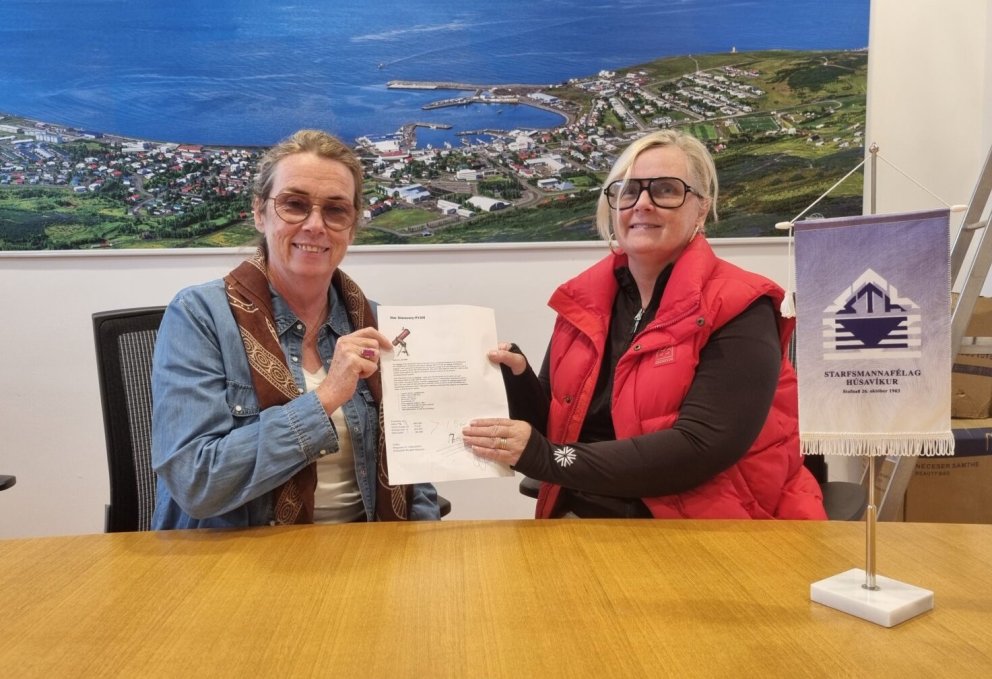 Þórgunnur Reykjalín skólastjóri og Hermína Hreiðarsdóttir formaður STH.
Mynd: framsyn.is