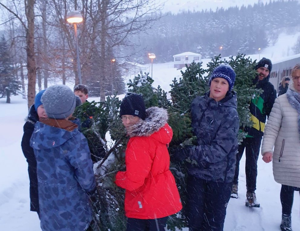 Á heimleið eftir skógarhöggið