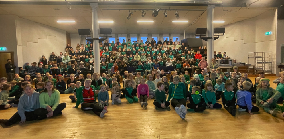 Frá söngsal í dag.