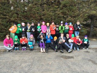 Nemendur 5. bekkjar ásamt gestum