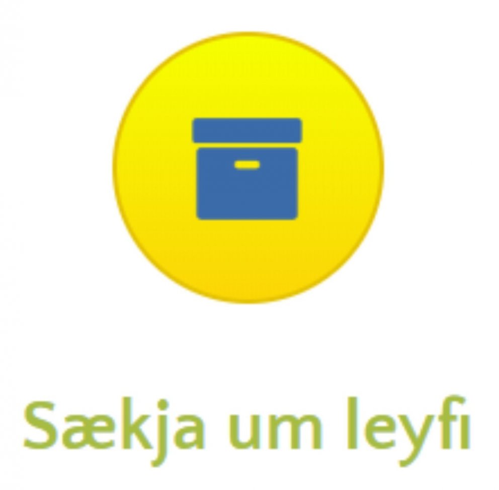 Smellt er á þennan hnapp til að sækja um leyfi