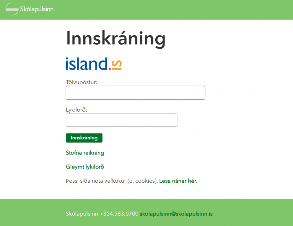 Innskráning í Skólapúlsinn