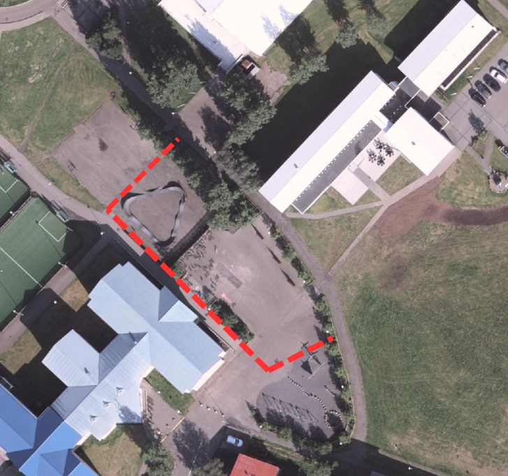 Afmörkun vinnusvæðið vegna framkvæmda