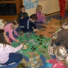 Nemendur að vinna haustverkefnið