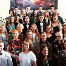 Nemendur 10. bekkjar í stiganum fræga