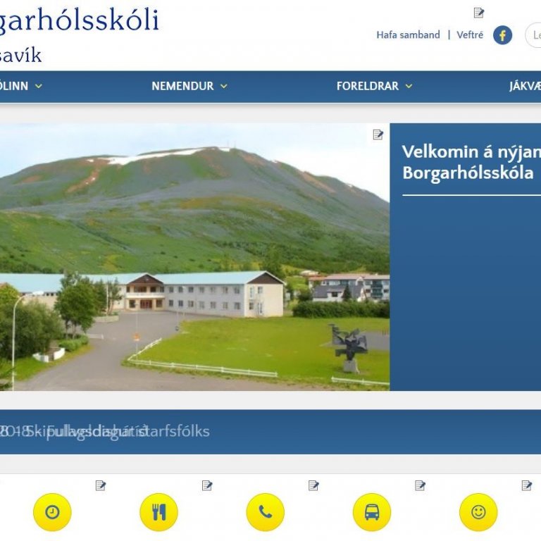 Forsíða nýrrar heimasíðu