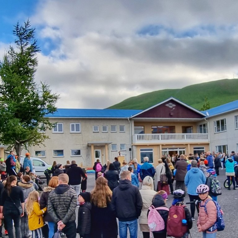 Frá skólasetningu í morgun.