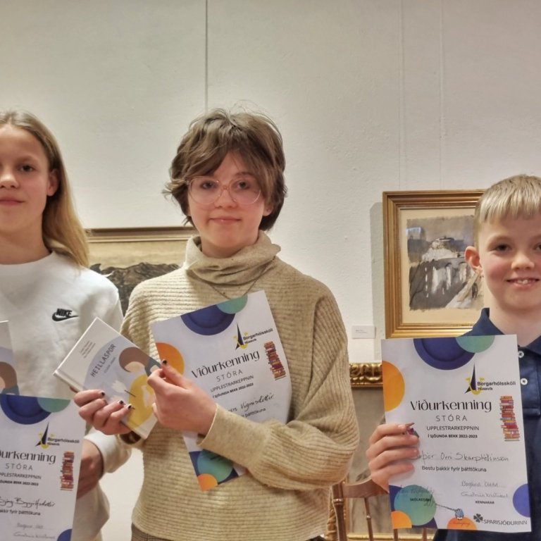 F.v. Inga Björg, Viðja Karen og Sæþór Orri.