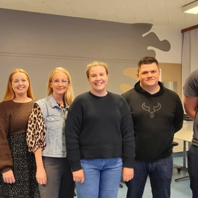 F.v. Jóna Dagmar, Steinunn, Rakel Dögg, Hildur Eva, Aðalgeir Sævar og Guðmundur.