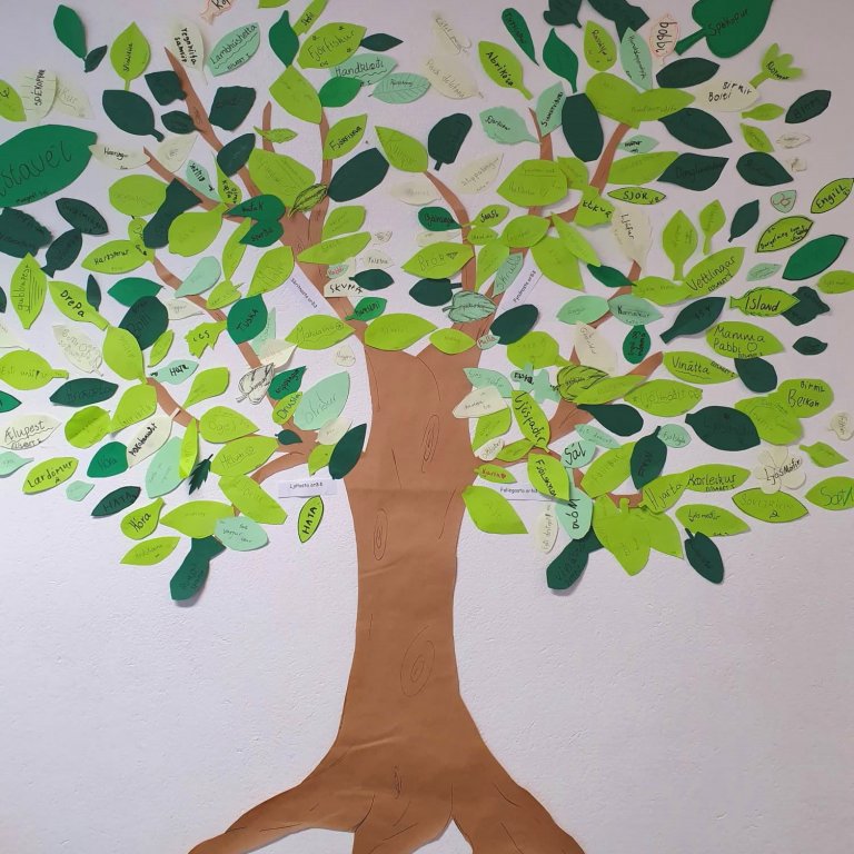 Þegar orðin eru öll komin saman og mynda íslenskt orðatré.