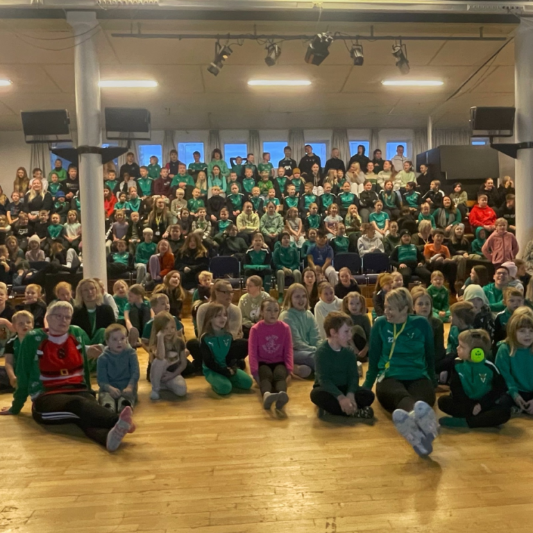 Frá söngsal í dag.