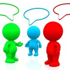 Samtal kennara, nemanda og foreldra.