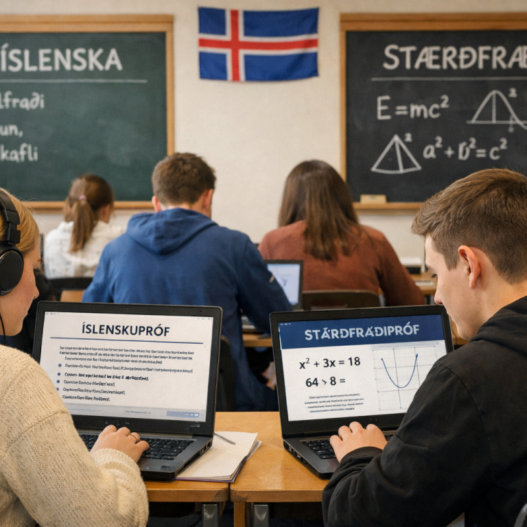 Stöðupróf í íslensku og stærðfræði