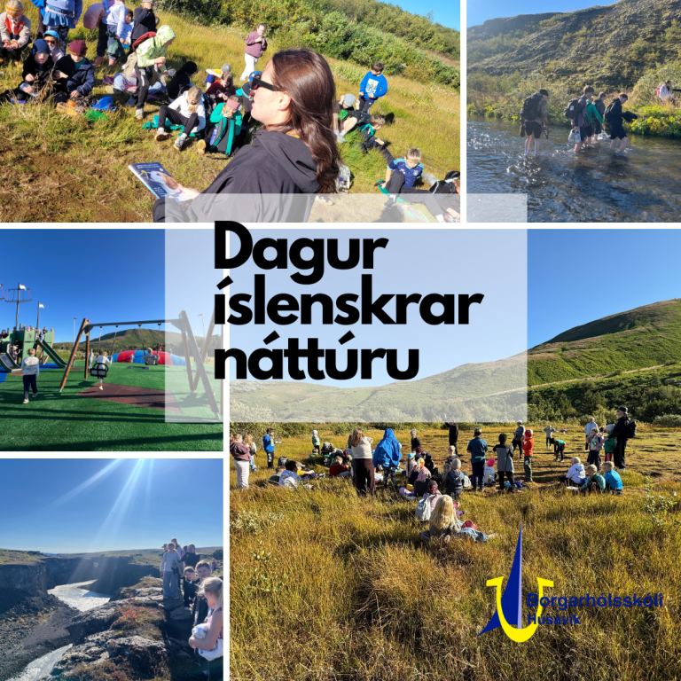 Skólastofan færð út undir beran himinn