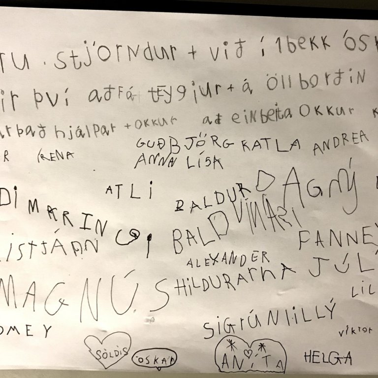 Hér má sjá bréf nemenda til stjórnenda