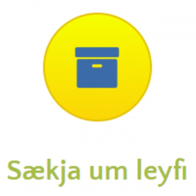 Smellt er á þennan hnapp til að sækja um leyfi