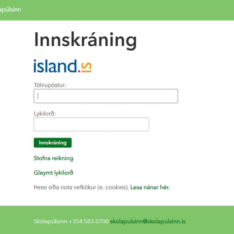 Innskráning í Skólapúlsinn
