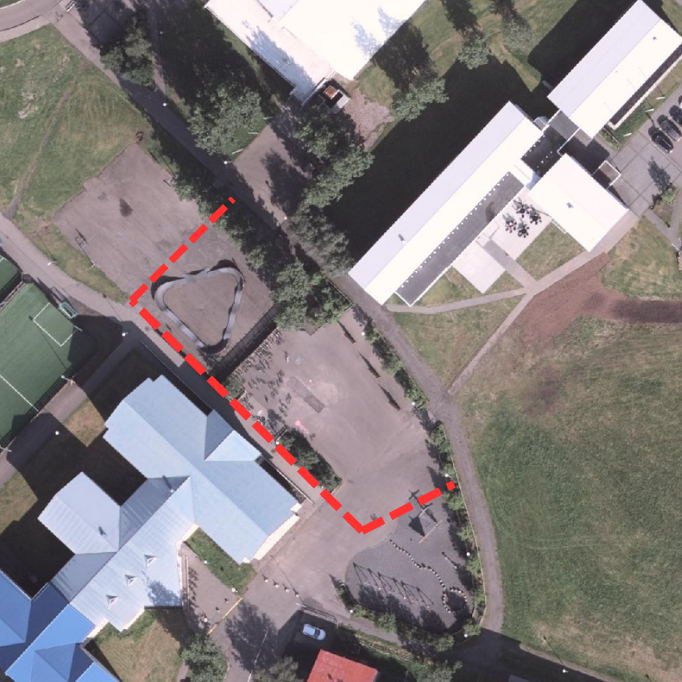 Afmörkun vinnusvæðið vegna framkvæmda