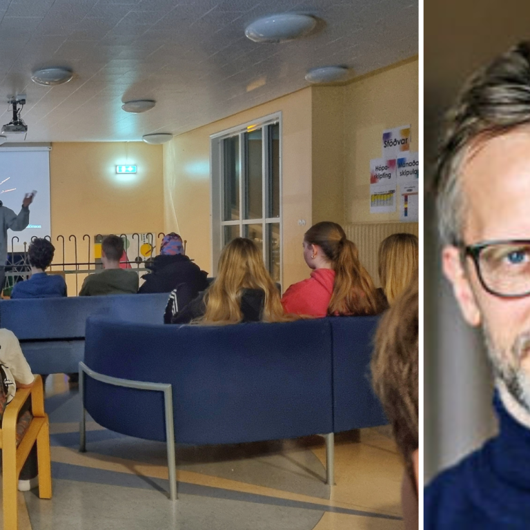 Dr. Viðar Halldórsson hélt fyrirlestur fyrir ungingana í dag um félagslega töfra.